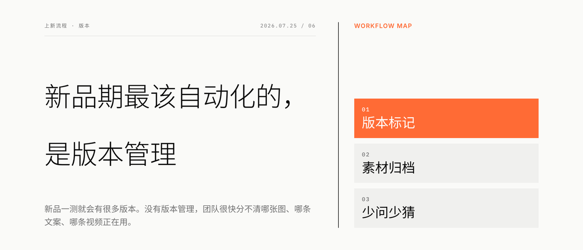 新品期最该自动化的，是版本管理