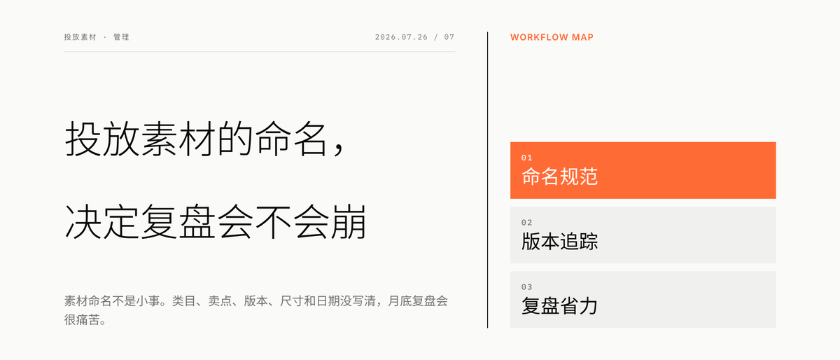 投放素材的命名，决定复盘会不会崩